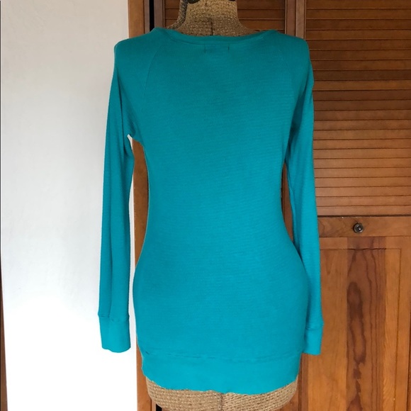 Wet Seal | Y2K Teal Turquoise Thermal | L - Picture 3 of 12